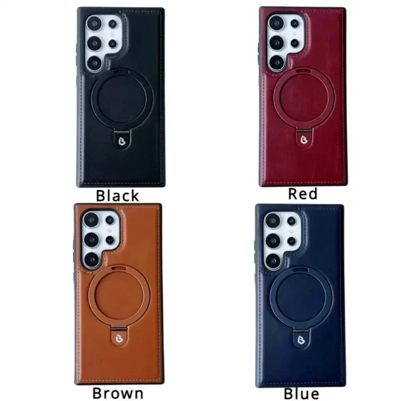 Leather plastic protective case with stand for Samsung s24 / s23