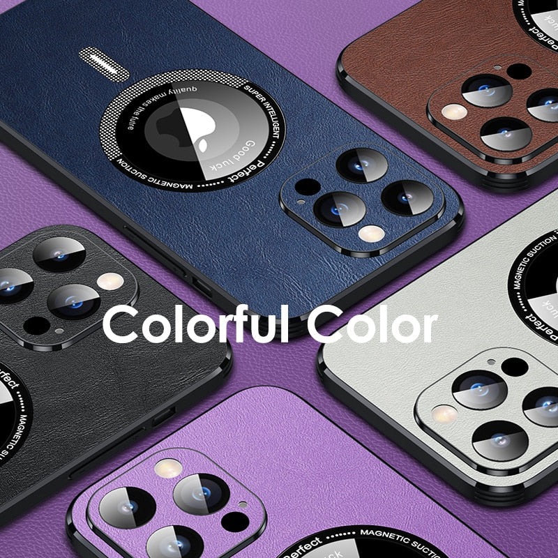 Leather iPhone case with camera lens protection