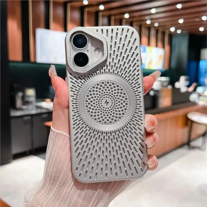 Textured iPhone case with circular pattern