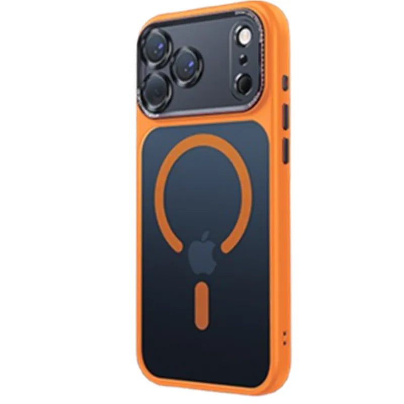 Magnetic iPhone case with camera lens protection