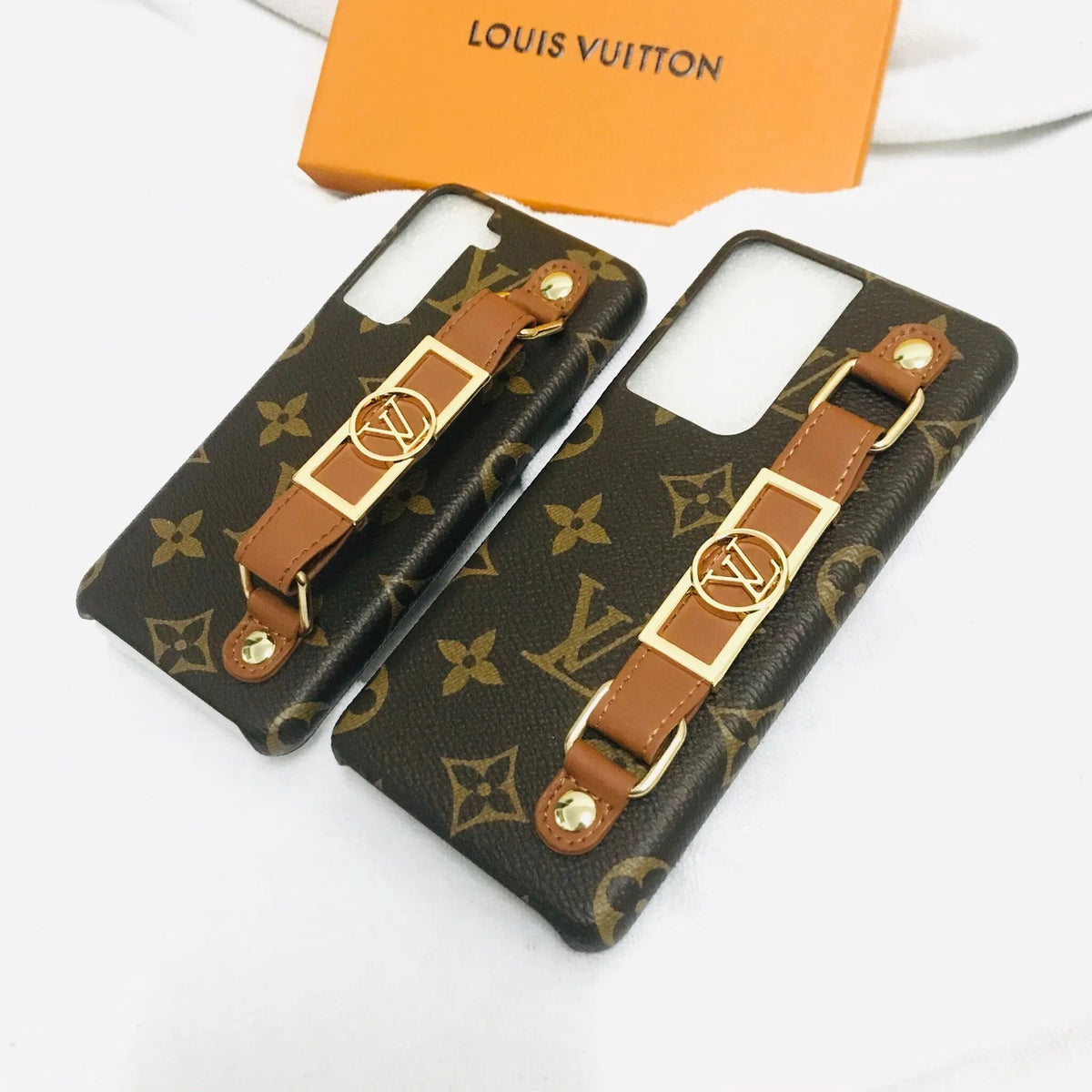 Monogram Samsung Galaxy s23 case with hand strap