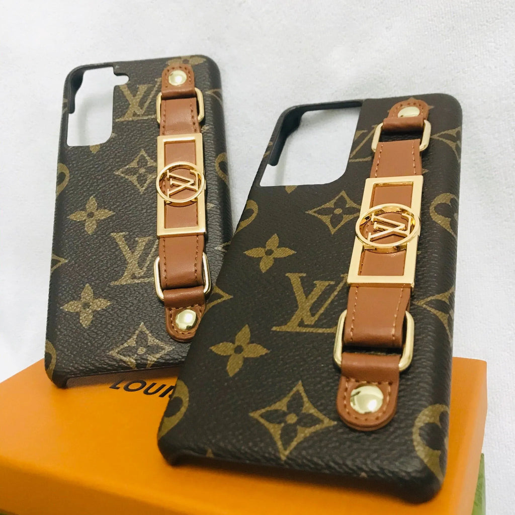Monogram Samsung Galaxy s23 case with hand strap
