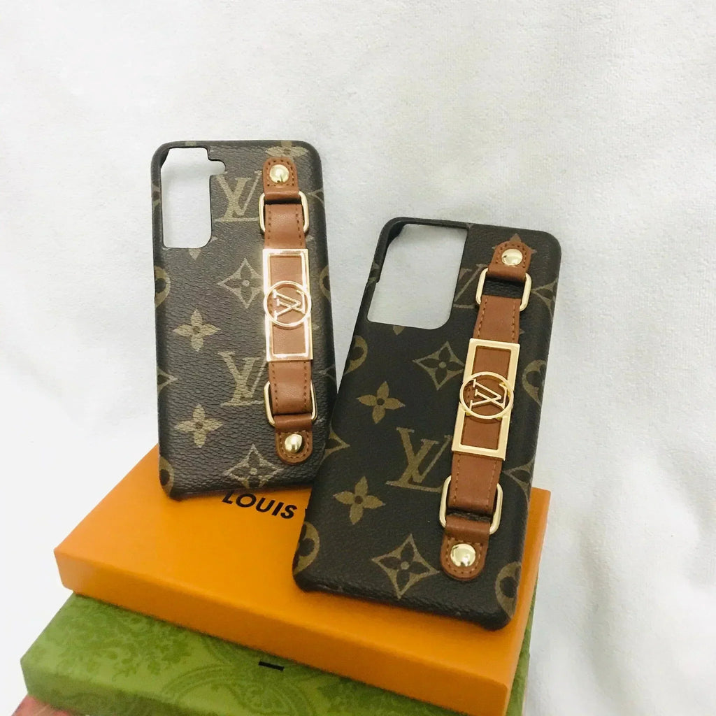 Monogram Samsung Galaxy s23 case with hand strap