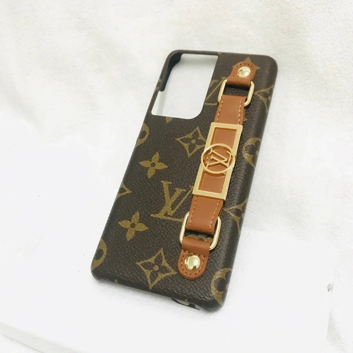 Monogram Samsung Galaxy s23 case with hand strap