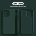 Liquid silicone case shockproof for iPhone 15 14 13, dark green