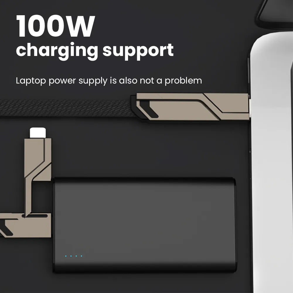 4-in-1 charging cable for iPhone and Samsung