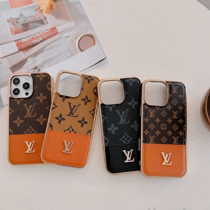 Monogram leather iPhone case
