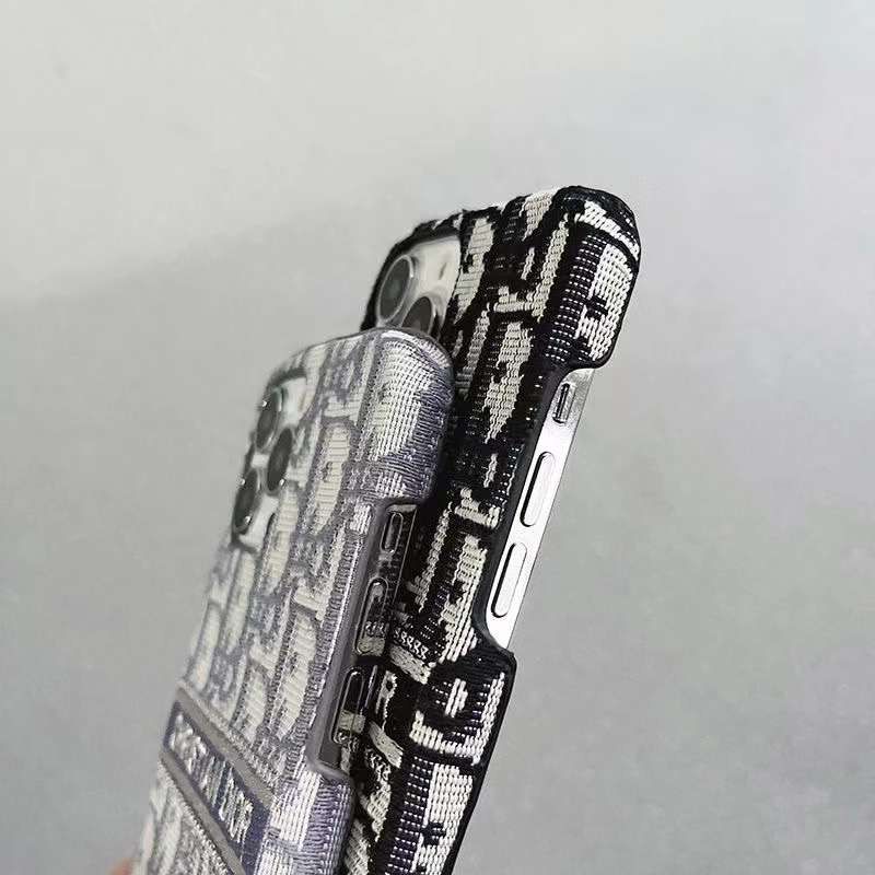 Dior-inspired patterned iPhone case with contrast lettering band