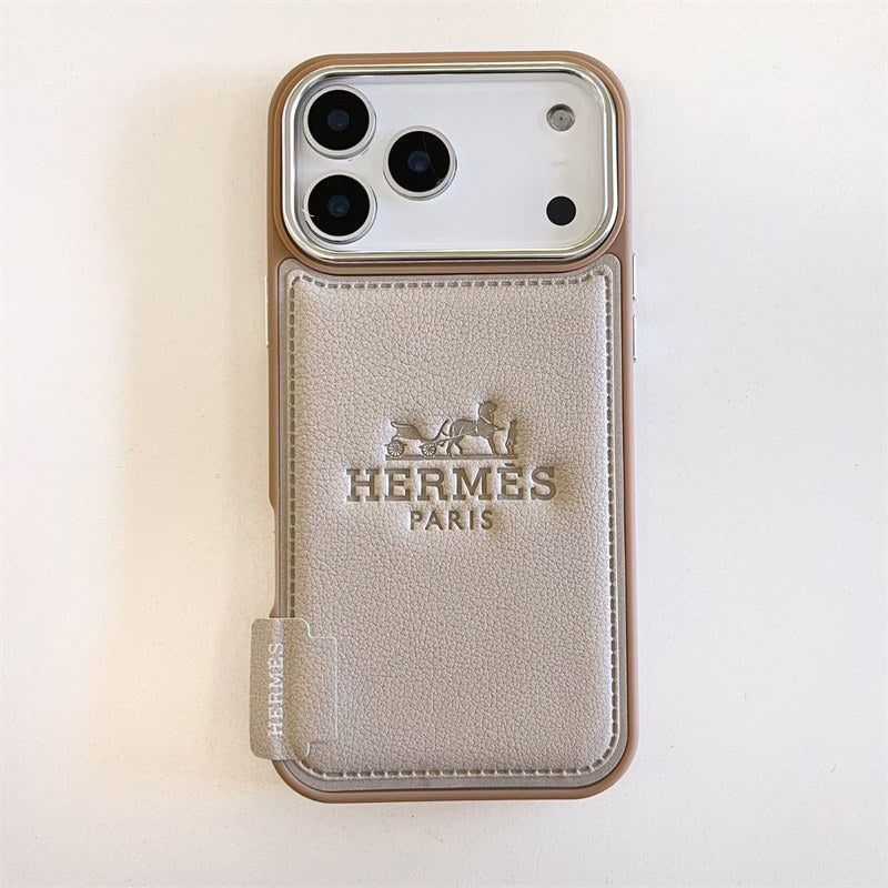 Hermes-inspired leather iPhone case 17 / 16 / 15 / 14 / 13