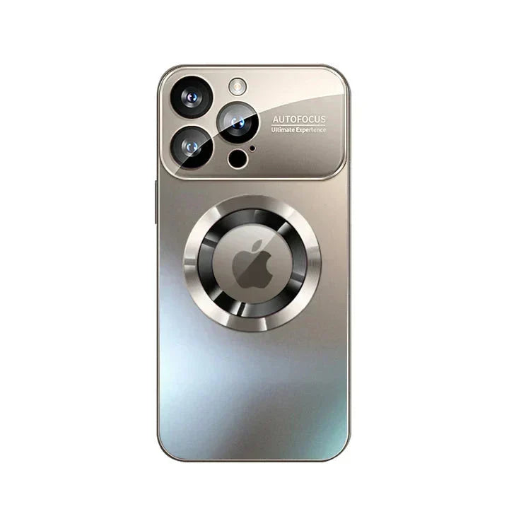 Frosted glass iPhone case with magnetic ring
