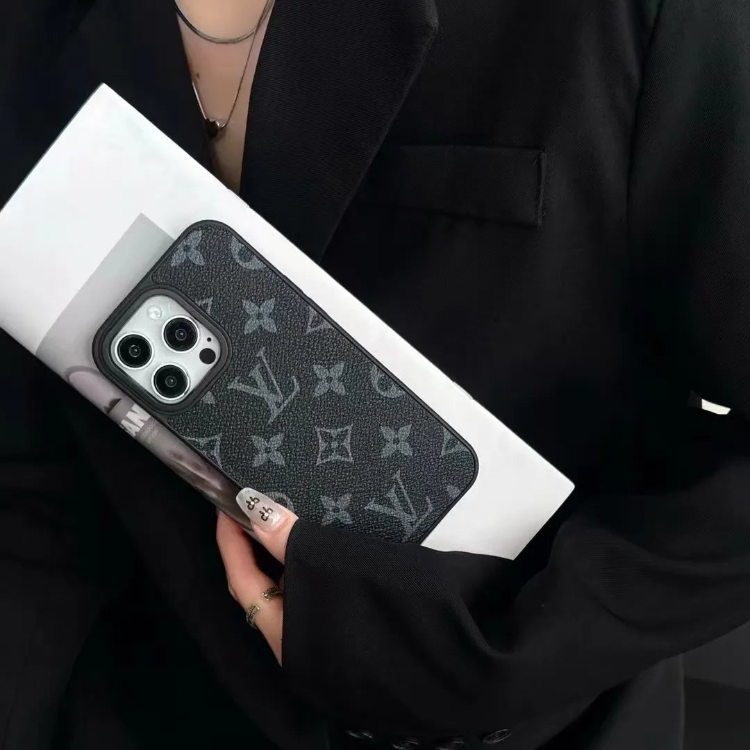Louis Vuitton-inspired monogram leather phone case