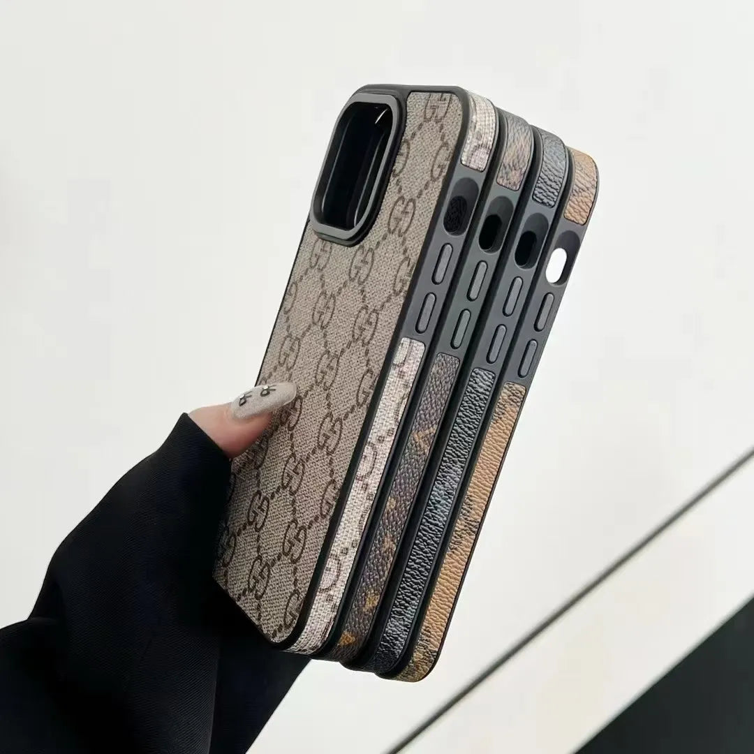 Louis Vuitton-inspired monogram leather phone case