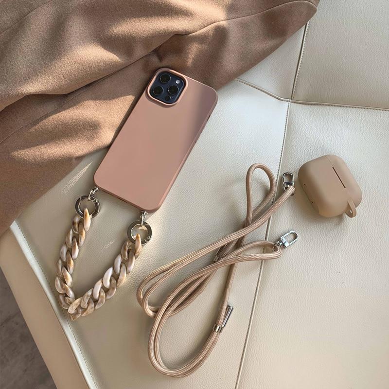 iPhone case with chain and shoulder strap