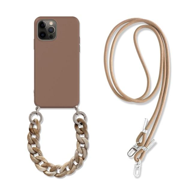 iPhone case with chain and shoulder strap