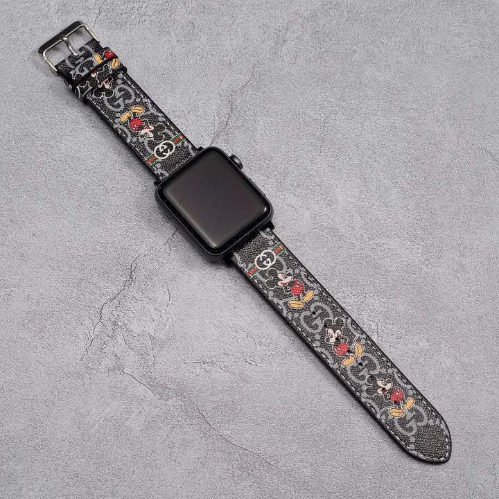 Gucci-inspired floral web stripe Apple Watch band