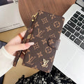 Louis Vuitton-inspired multi colors wallet iPhone case, brown