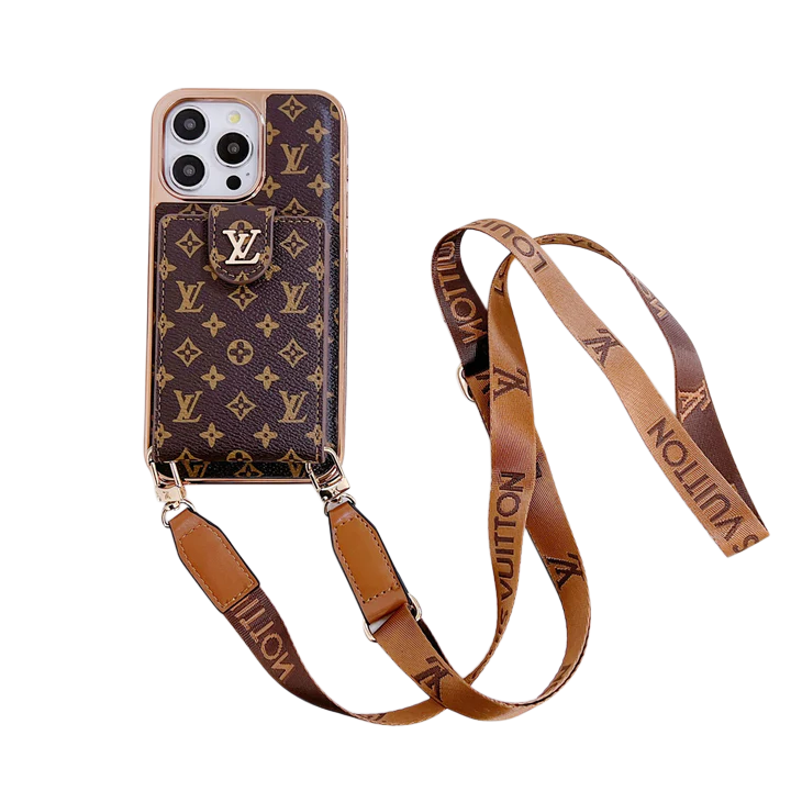 Louis Vuitton-inspired card holder crossbody iPhone case