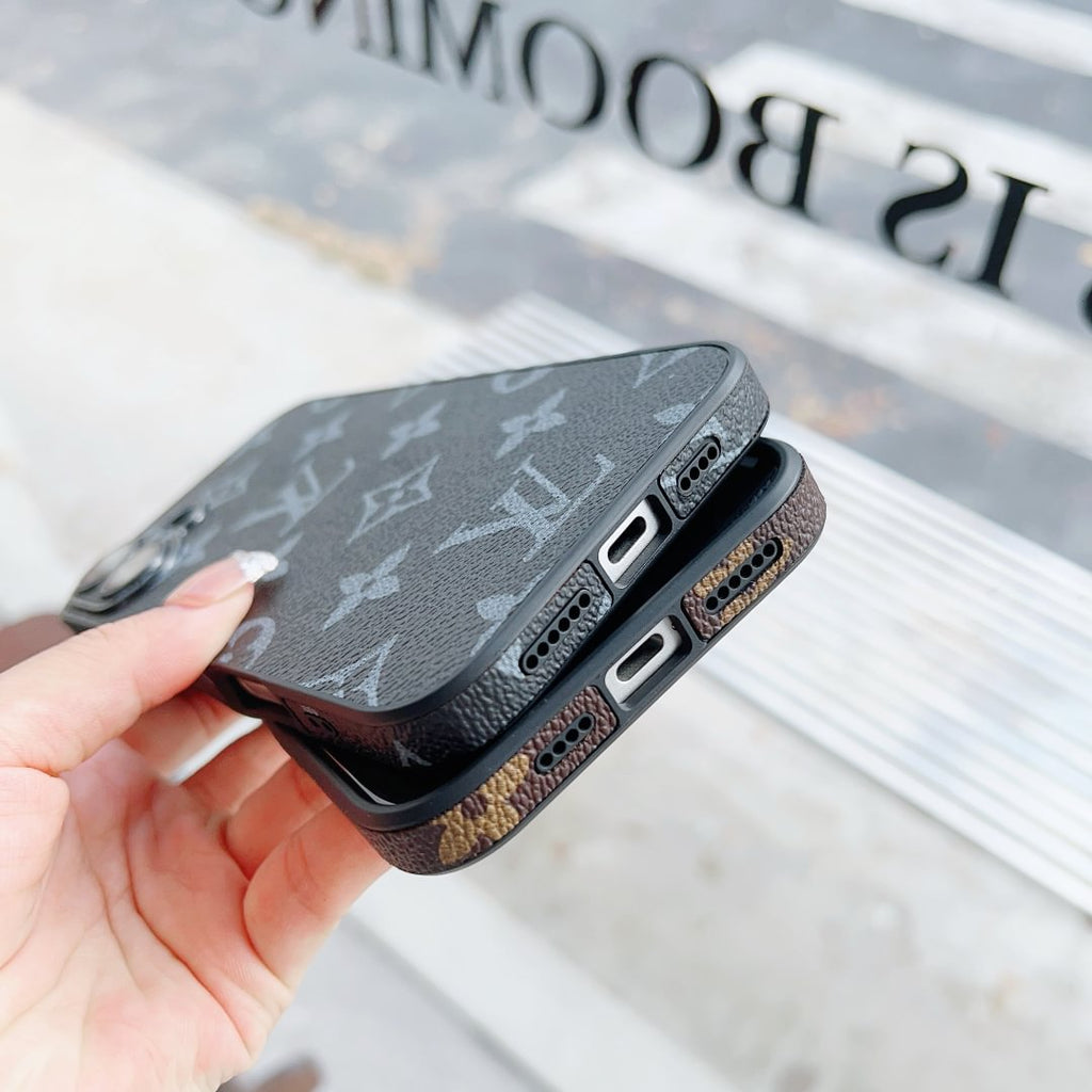 Louis Vuitton-inspired brown monogram cover for iPhone 16
