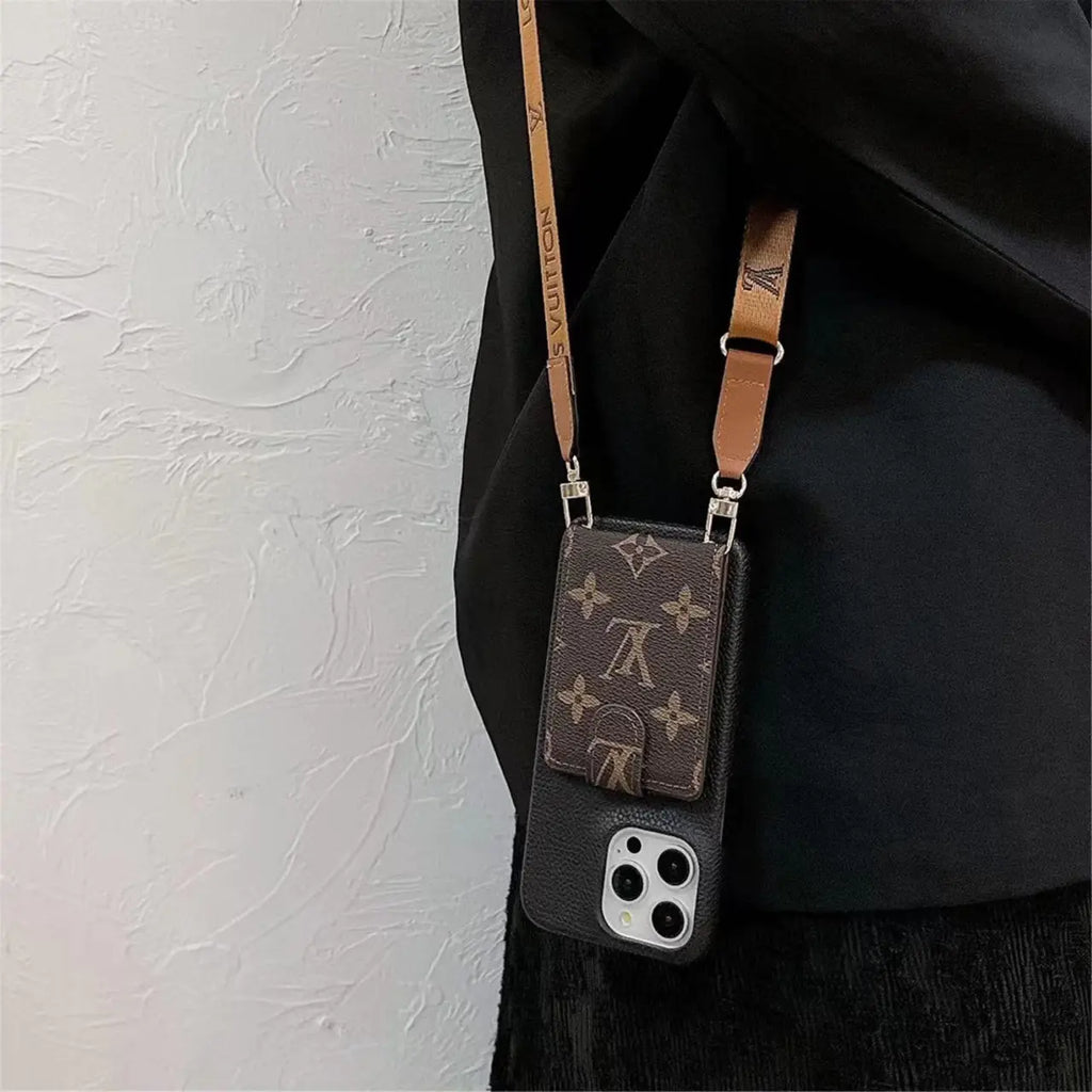 iPhone case card holder detachable lanyard