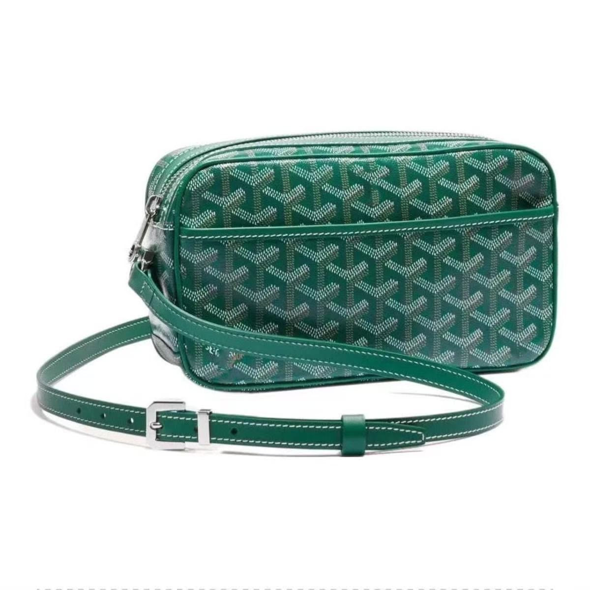 Goyard-inspired chevron pattern crossbody shoulder bag
