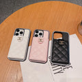 Chanel-inspired quilted phone case with card holder