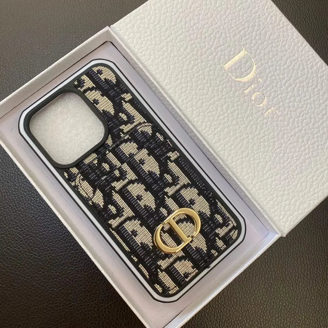 Dior-inspired repeating pattern case for iPhone 16 Pro Max