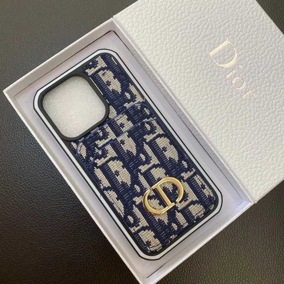 Dior-inspired repeating pattern case for iPhone 16 Pro Max