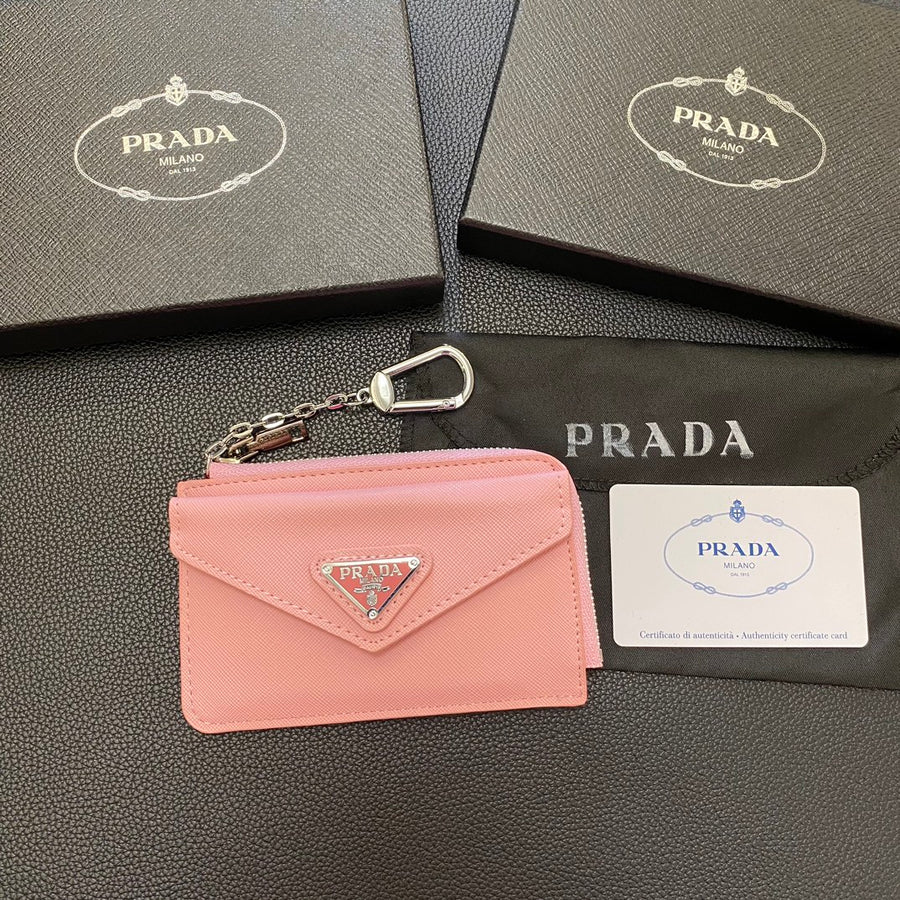 Prada-inspired envelope zip card holder with clip