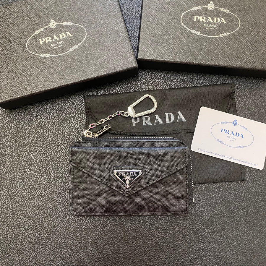 Prada-inspired envelope zip card holder with clip