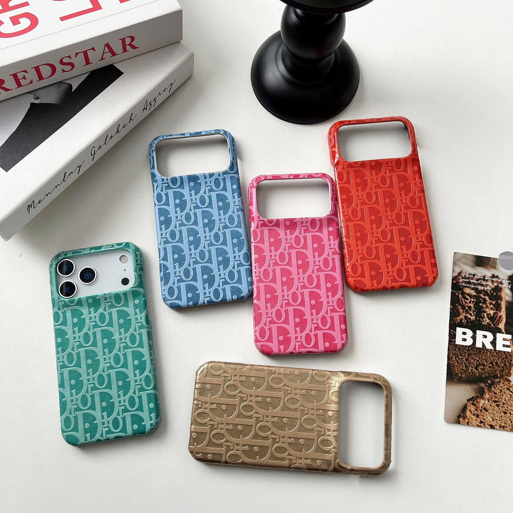 Dior-inspired bright all-over pattern case for iPhone 17 Pro Max