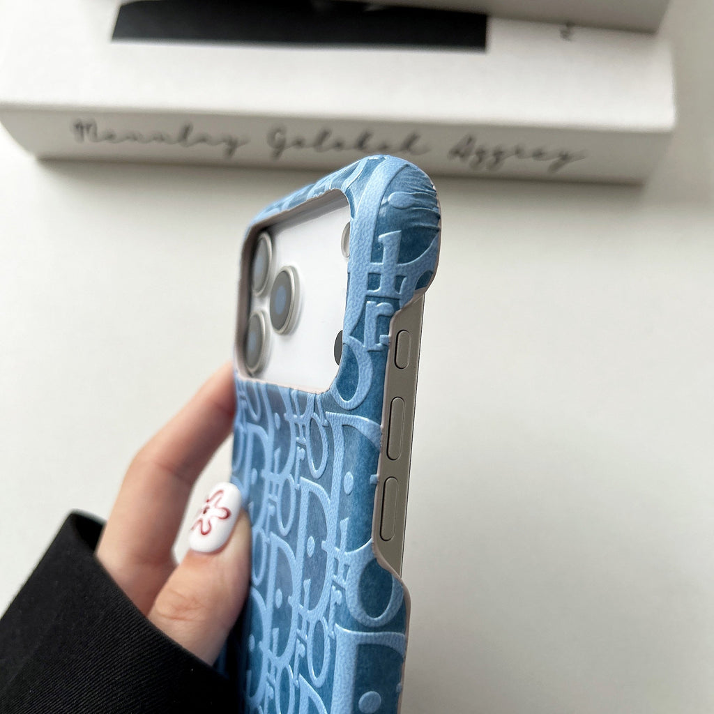 Dior-inspired bright all-over pattern case for iPhone 17 Pro Max