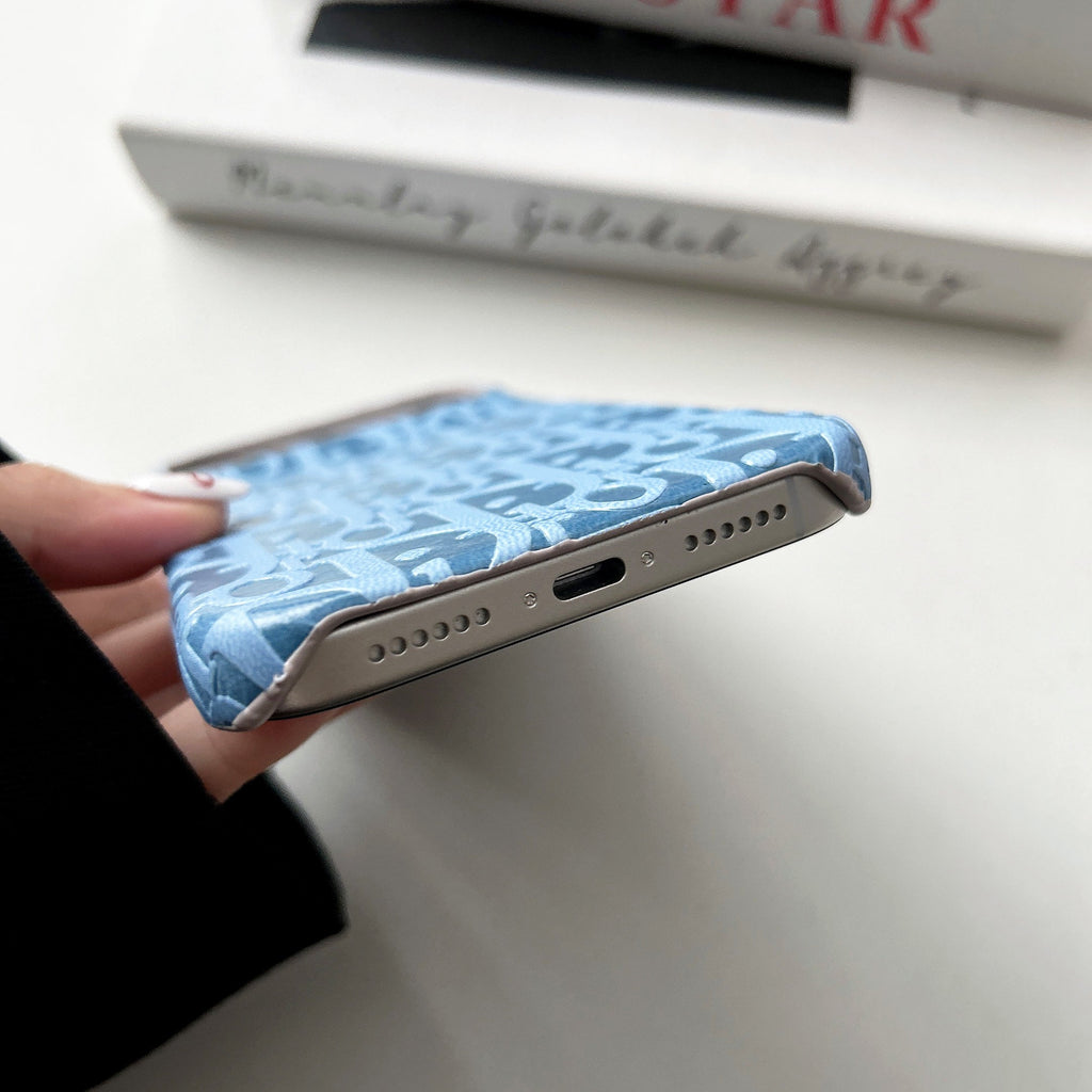 Dior-inspired bright all-over pattern case for iPhone 17 Pro Max