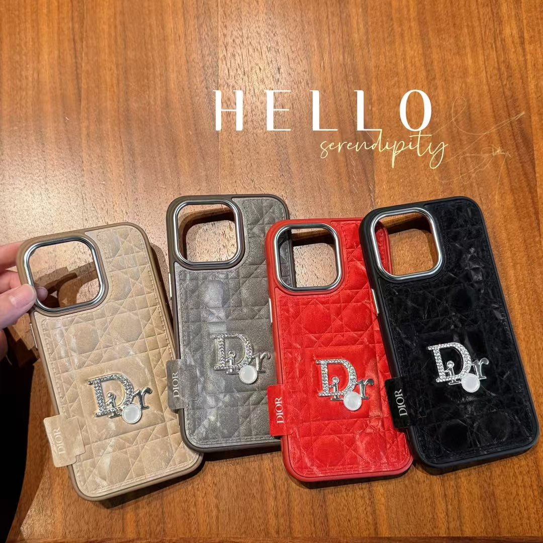 Dior-inspired quilted iPhone 16 Pro Max case with metal detail