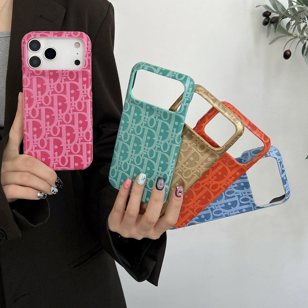 Dior-inspired bright all-over pattern case for iPhone 17 Pro Max