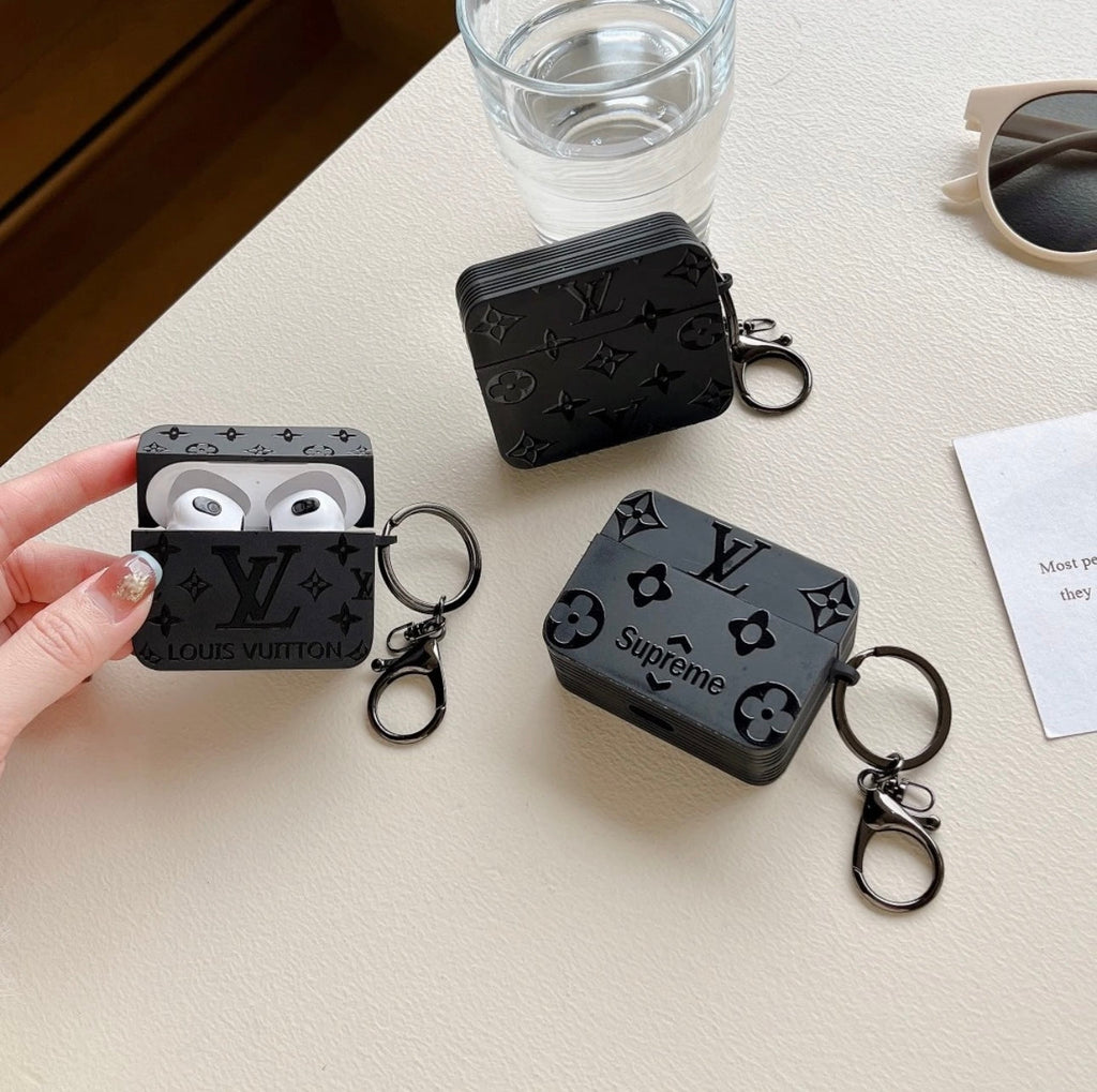 Monogram AirPods case with clip
