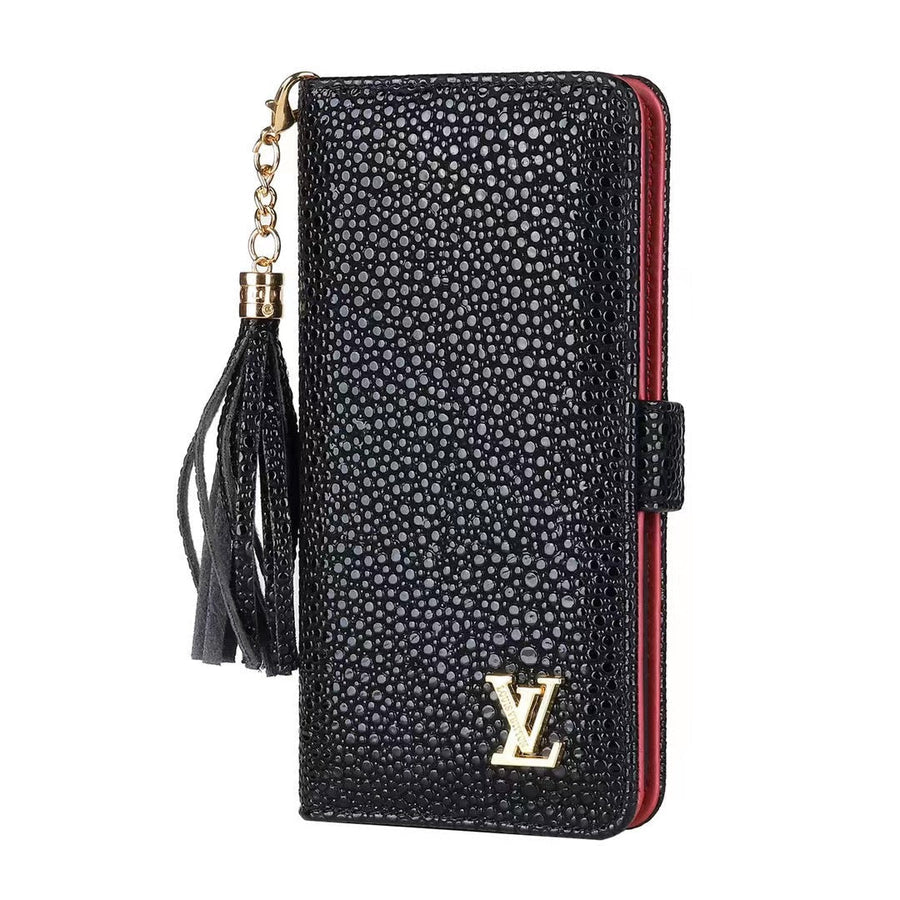 Louis Vuitton-inspired wallet phone case with card slot