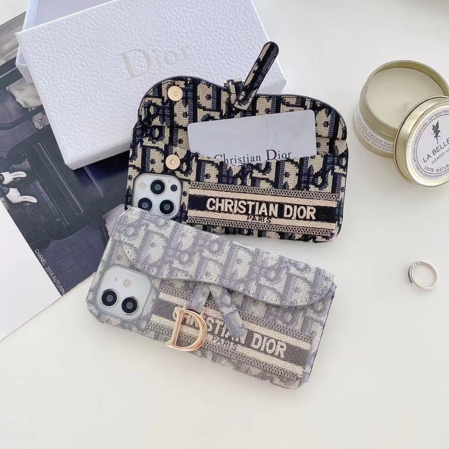 Dior-inspired iPhone case with card holder