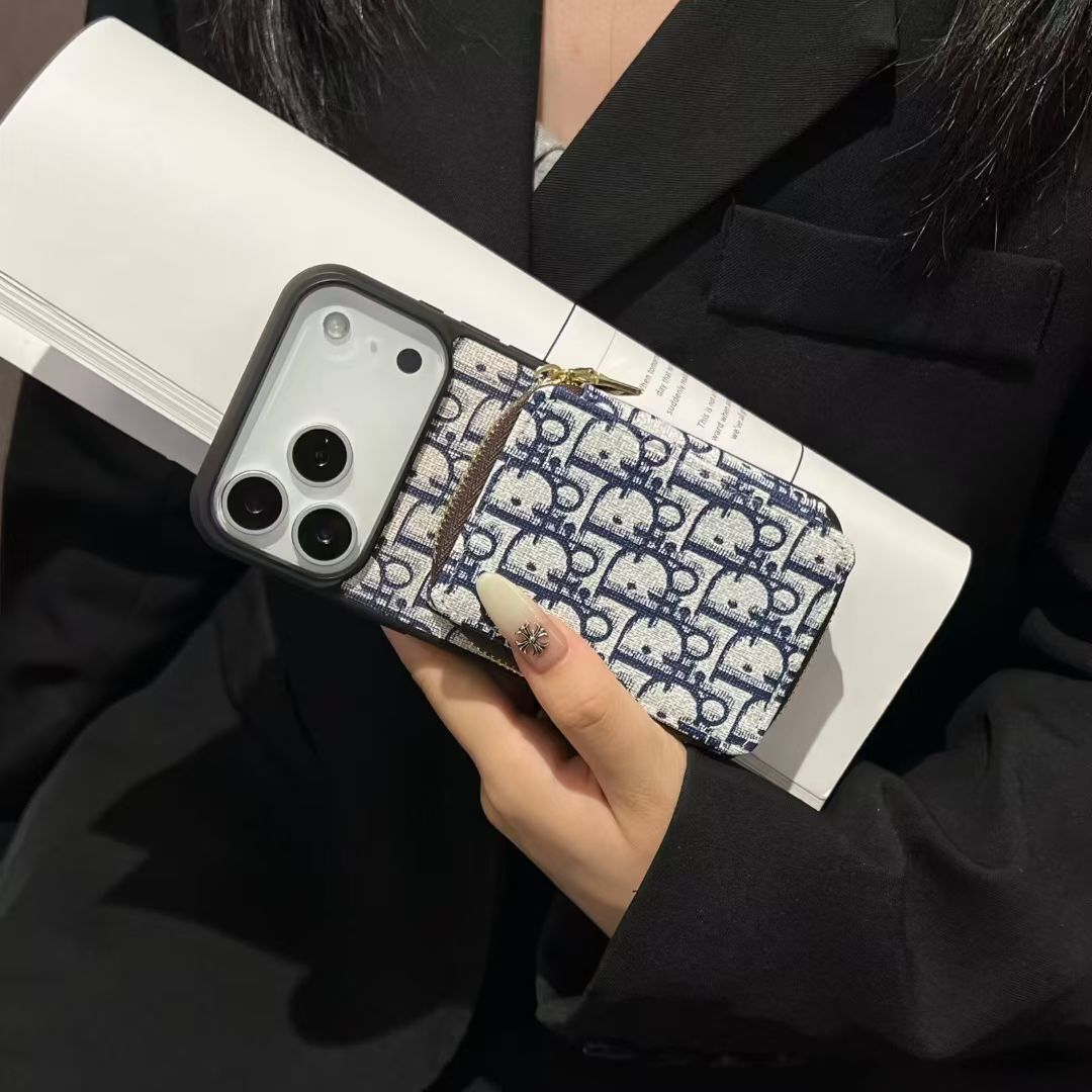 Dior-inspired iPhone case card slot for iPhone 17 / 16 / 15 / 14