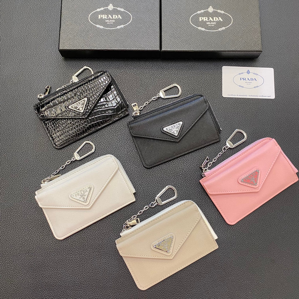 Prada-inspired envelope zip card holder with clip