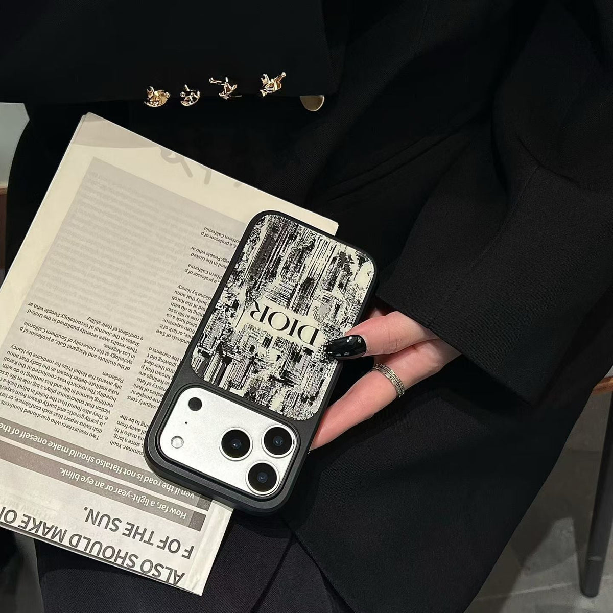 Dior-inspired phone case for iPhone 17 / 16 / 15 / 14 / 13