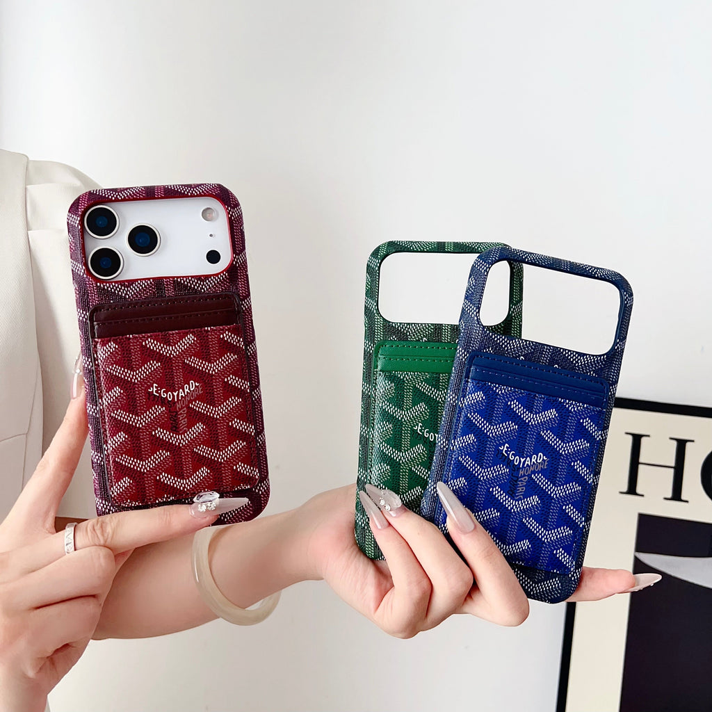 Goyard-inspired chevron pattern MagSafe iPhone case