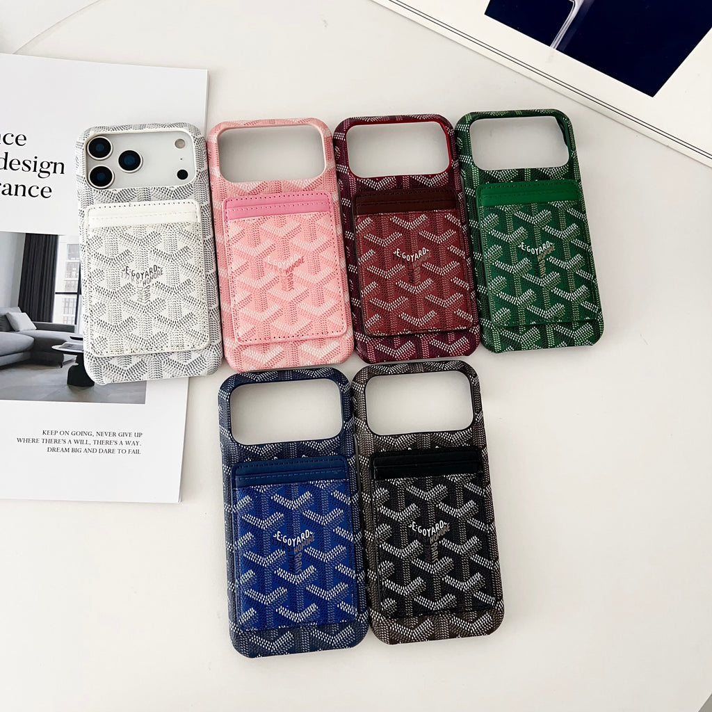 Goyard-inspired chevron pattern MagSafe iPhone case