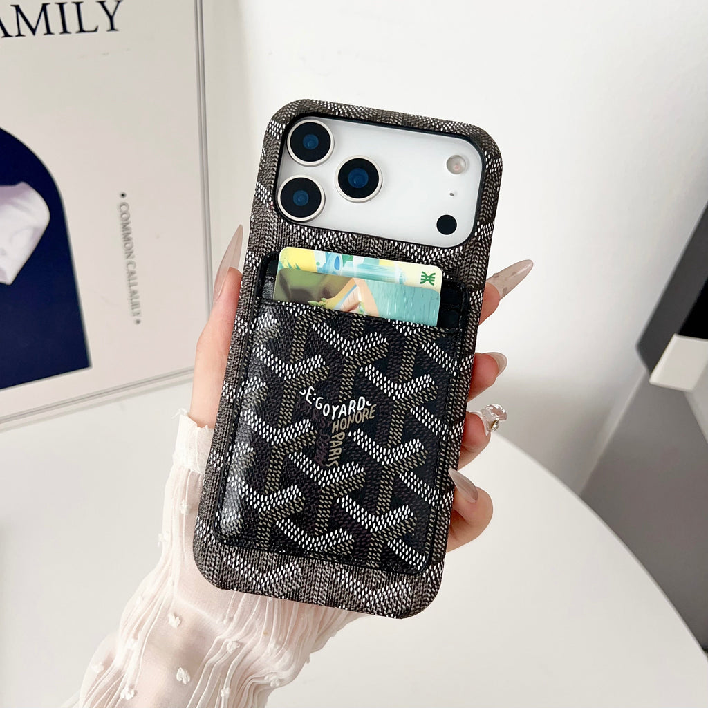 Goyard-inspired chevron pattern MagSafe iPhone case