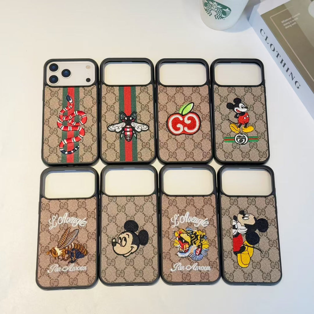 Gucci-inspired character print monogram iPhone 17 case