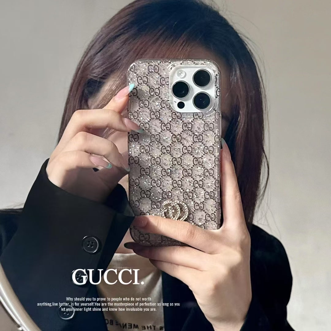 Gucci-inspired fine monogram iPhone 16 Pro case