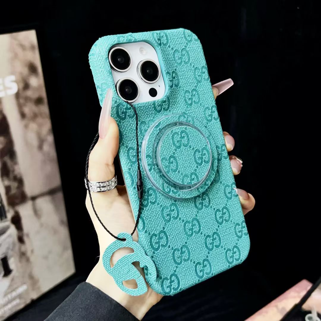 Gucci-inspired textured magnetic ring case for iPhone 16