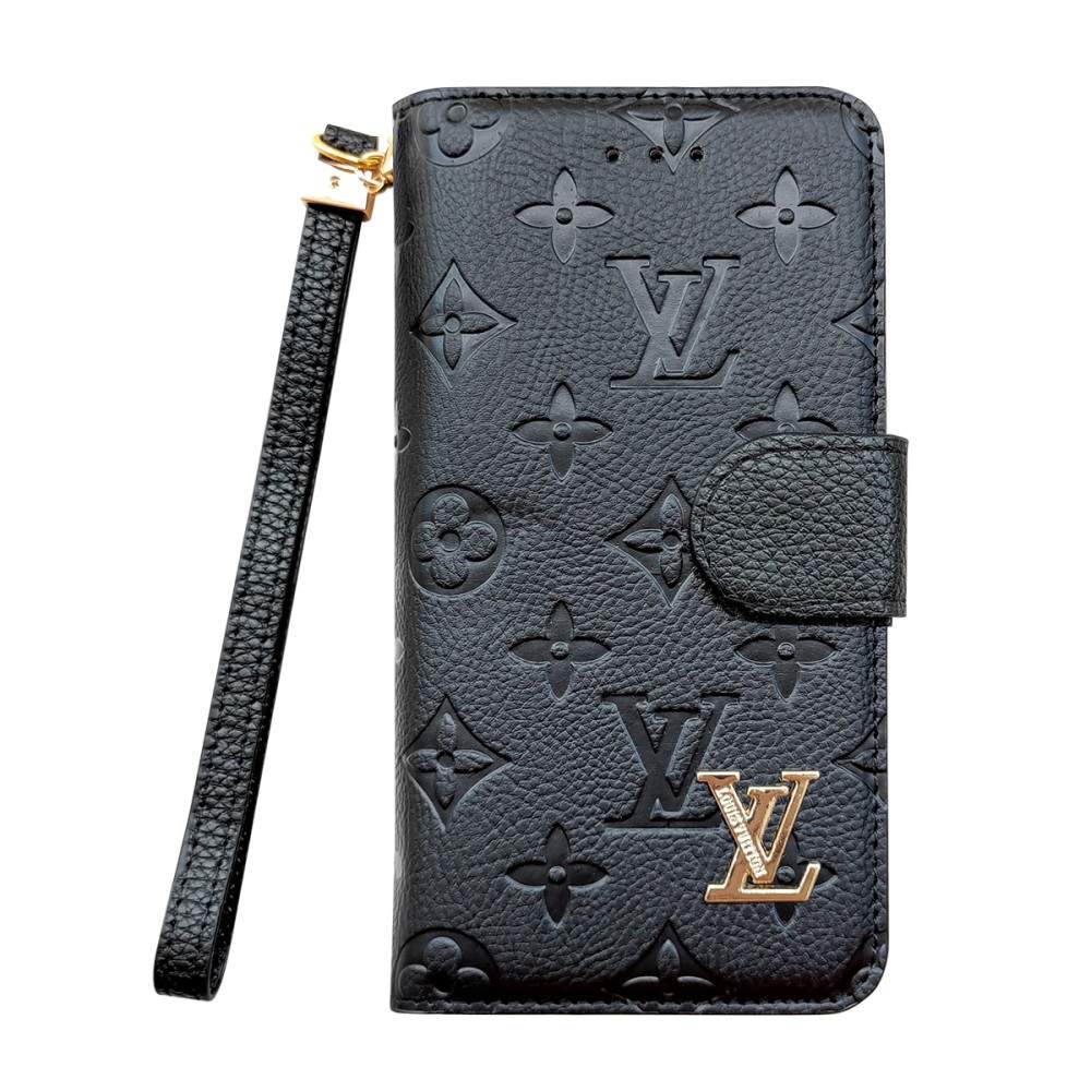 Louis Vuitton-inspired monogram flip wallet case for iPhone
