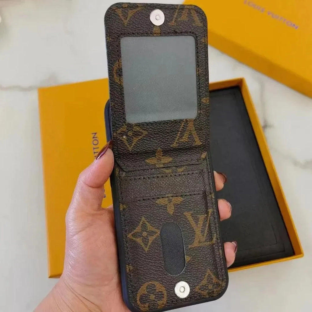 Louis Vuitton-inspired monogram iPhone 17 Pro case with card holder