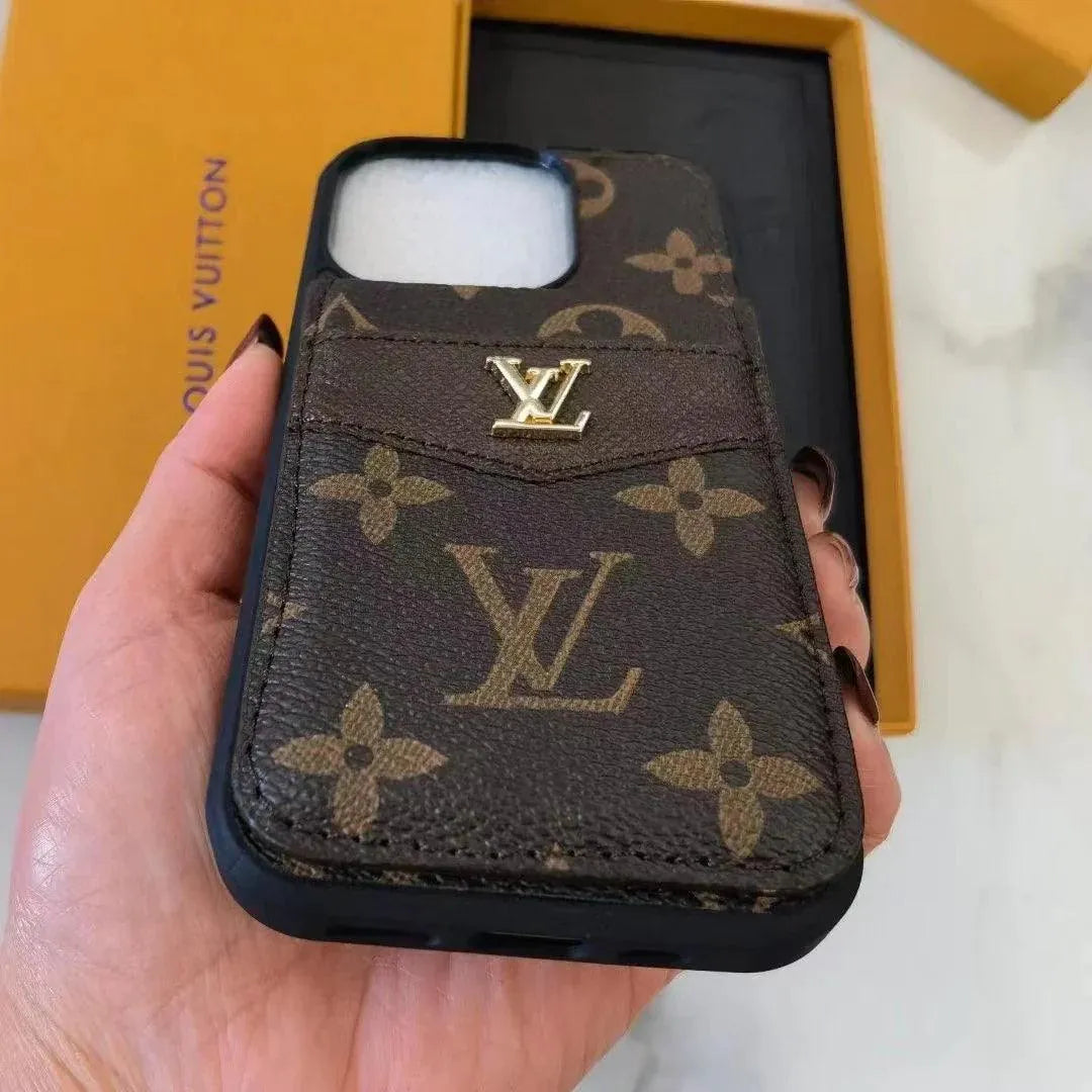 Louis Vuitton-inspired monogram iPhone 17 Pro case with card holder