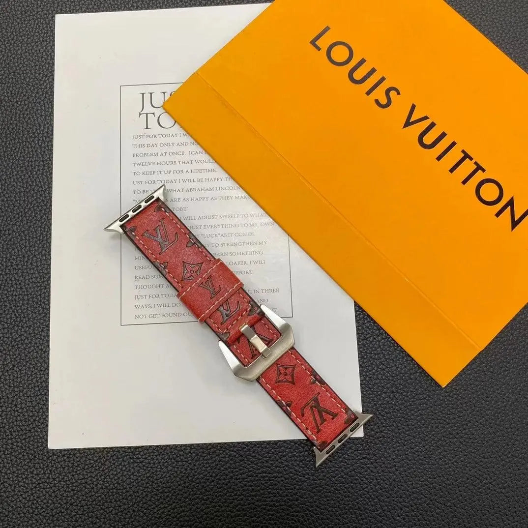 Louis Vuitton-inspired leather monogram Apple Watch strap